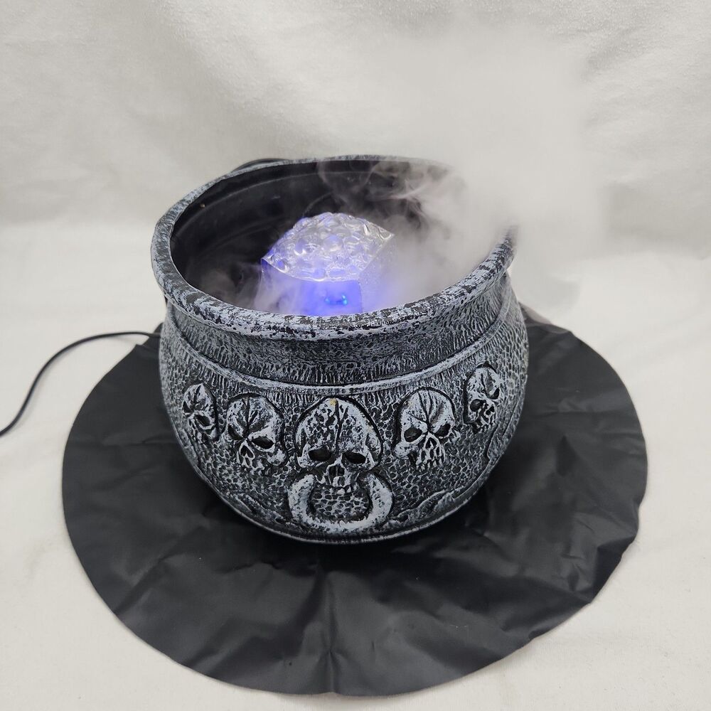 Cauldron Lighted Smoking 7" Misting Halloween Decoration Gray Target 2008